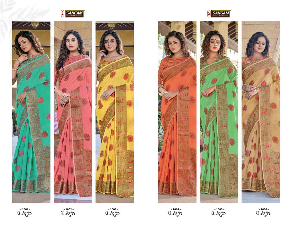 Sangam Gautami Latest Fancy Designer Festive Wear Cotton Handloom Sarees Collection
